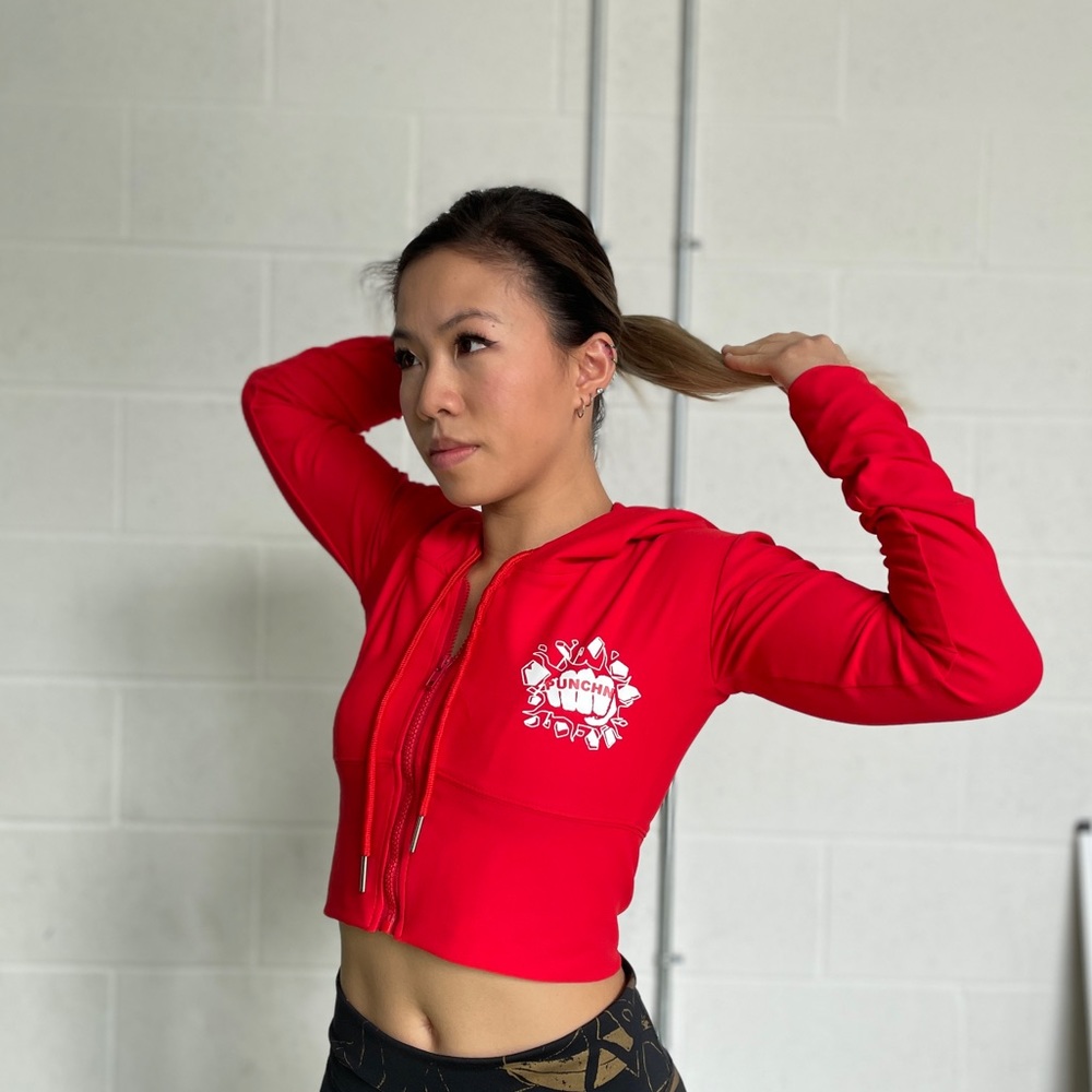 Stretchy workout long sleeve crop top